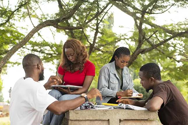 Senior students in a study group